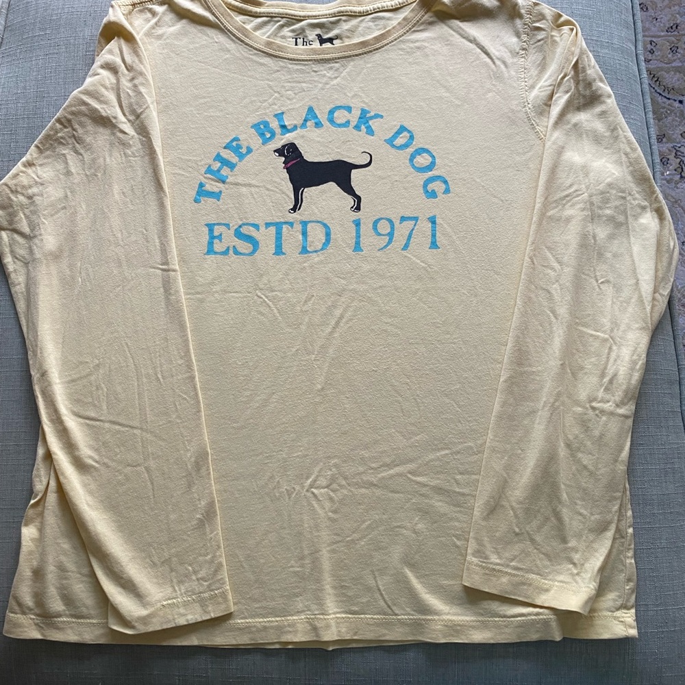 The Black Dog yellow long sleeved shirt